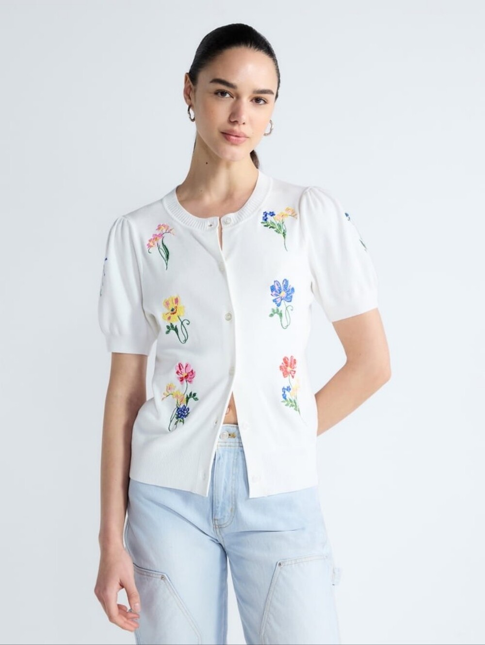 NWT Free Assembly Embroidered Cardigan Sweater